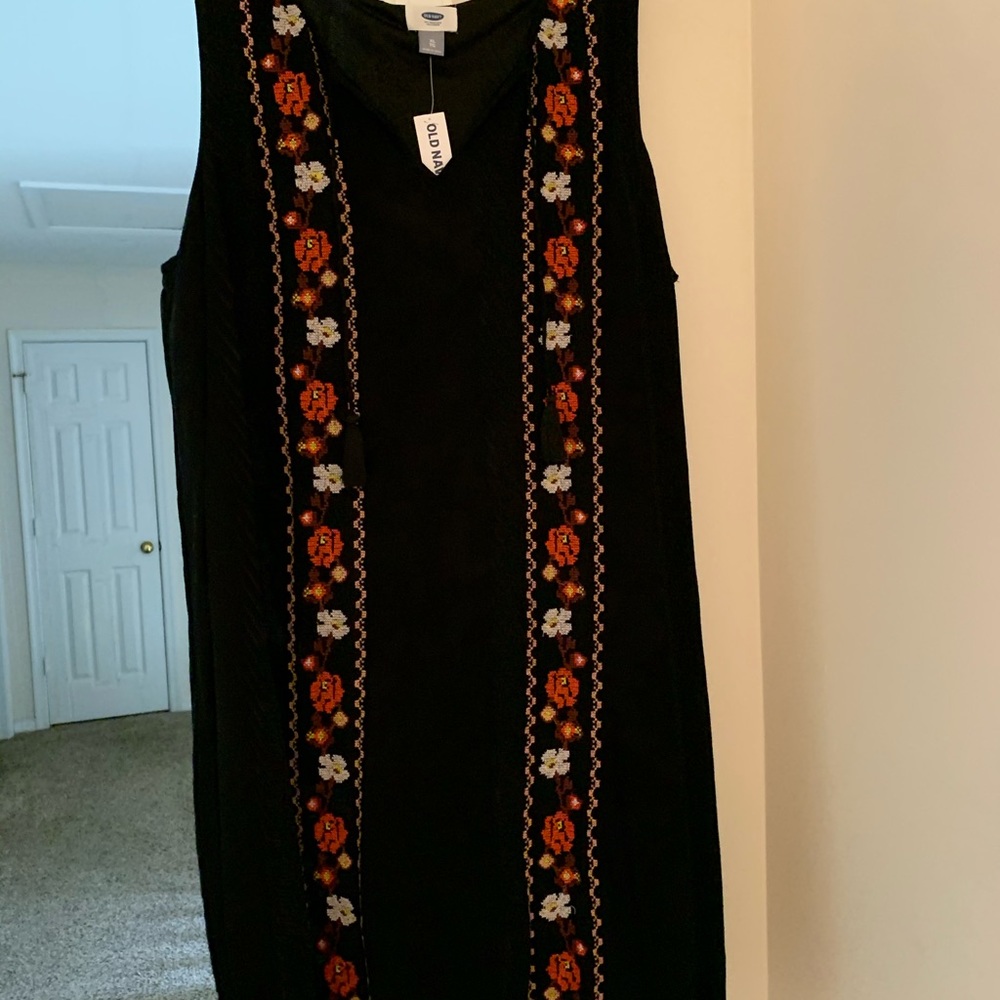 Black linen lined dress from Old Navy